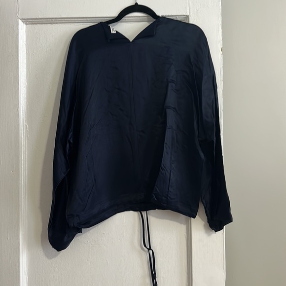 Zara Navy oversized drawstring top - Picture 2 of 2